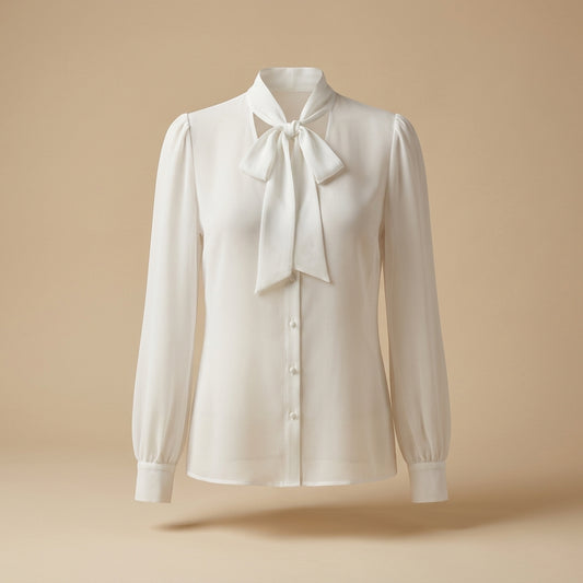 Camicia fusciacca in georgette bianco ottico
