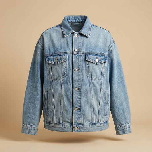 Giacca in denim chiaro oversize