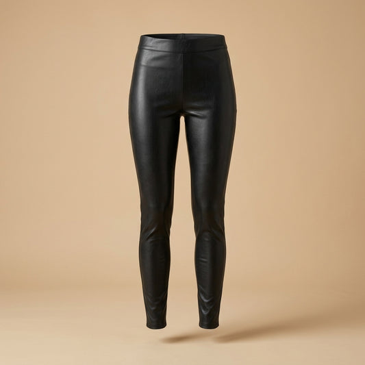Legging in ecopelle nero