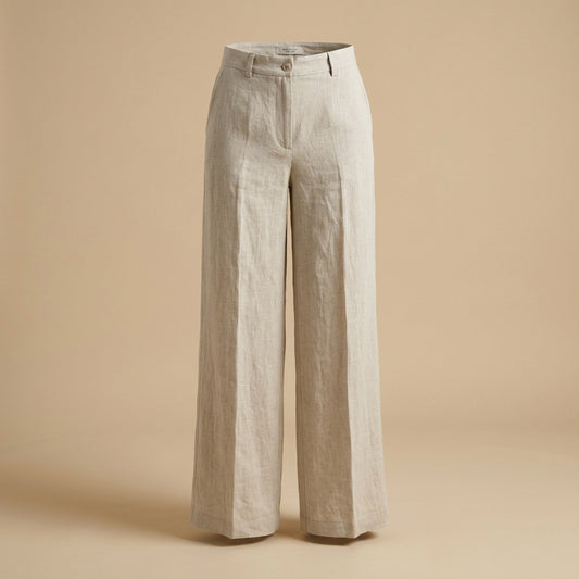 Pantalone palazzo in lino naturale